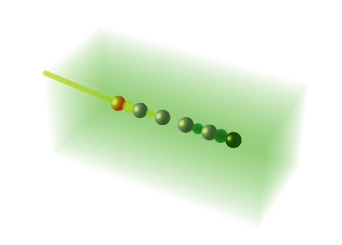 Quantum transport in a chain of resonators obeying space reflection and time reversal symmetries