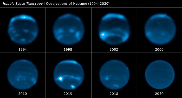 waxing and waning of the amount of cloud cover on Neptune.