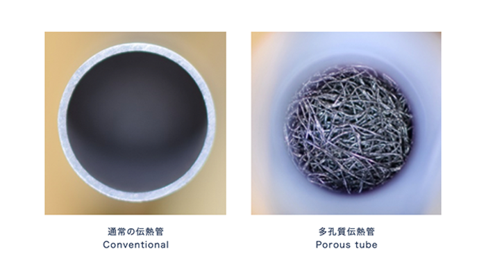 Image of Conventional and Porous tube