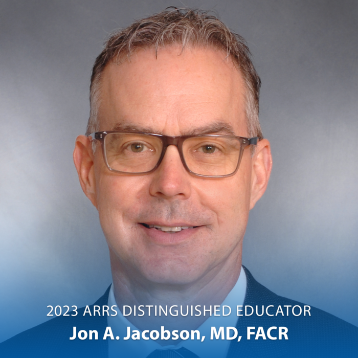 Dr. Jacobson will be formally recognized as the 2023 ARRS Distinguished Educator during the opening ceremony of the ARRS Annual Meeting in Honolulu, HI on Sunday, April 16, 2023.