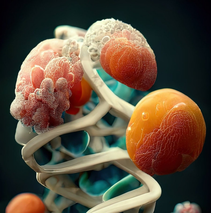 3D rendering of a Cells-Microorganisms Structure