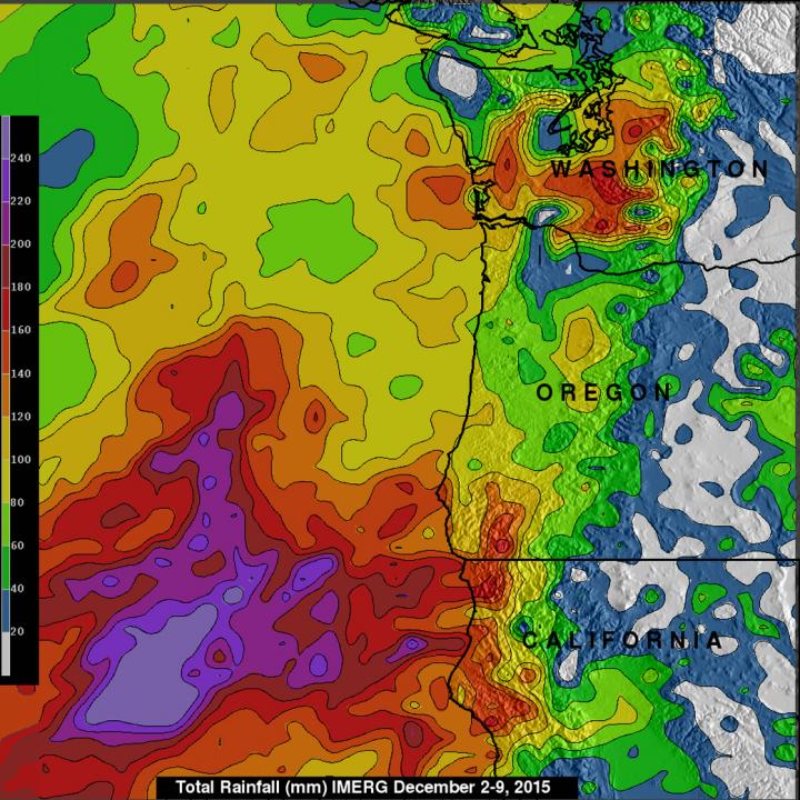 IMERG Image of Oregon Rainfall