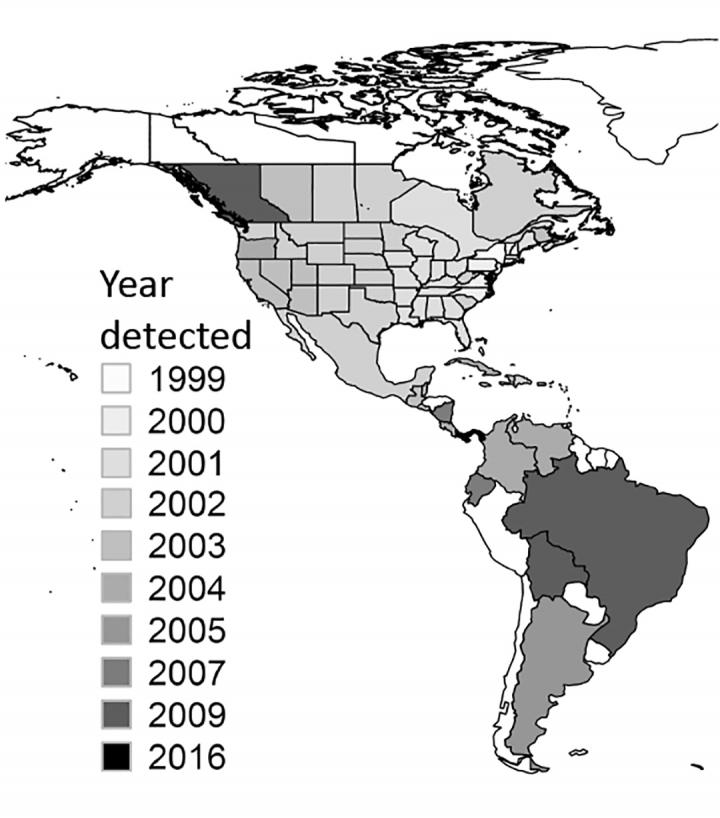 Spread of West Nile Virus in the Americas