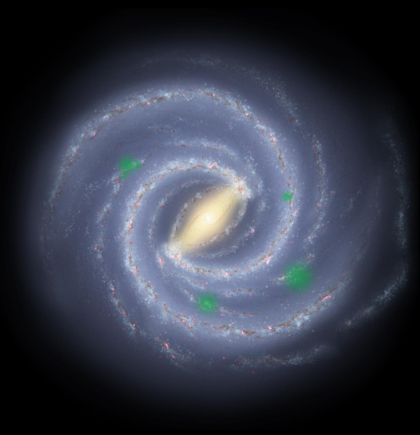 Artist's Conception of Milky Way with Bubbles of Life