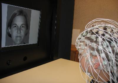 Child Wearing EEG Electrodes