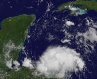 GOES-13 Captured Tropical Depression 8 at the Honduran Coastline