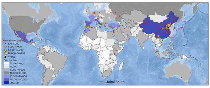 Global extent of greenhouse cultivation