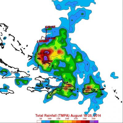 Rainfall Map Rates for Cristobal
