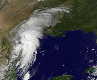 GOES-13 Visible Image of Hermine's Cloud Extent