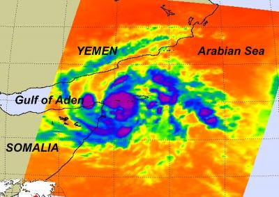 NASA Infrared Image of 02A's Thunderstorms