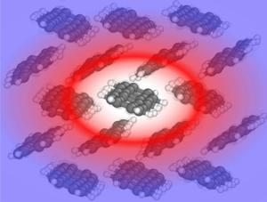 The efficiency of heat transport varies depending on the orientation of the pentacene molecules.