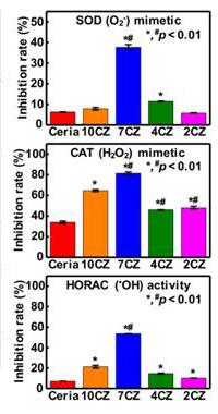 Ceria-zirconia Nanoparticle (7CZ) have Multi-antioxidant Effects