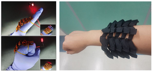 Application of stretchable scale battery in wearable electronic devices