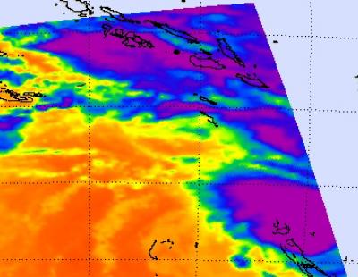 NASA Infrared image of Cyclone Jasmine