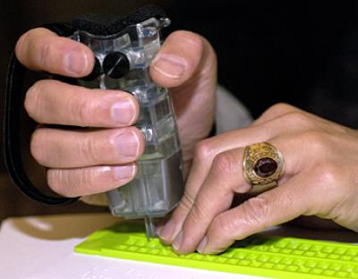 Braille Writer in Use