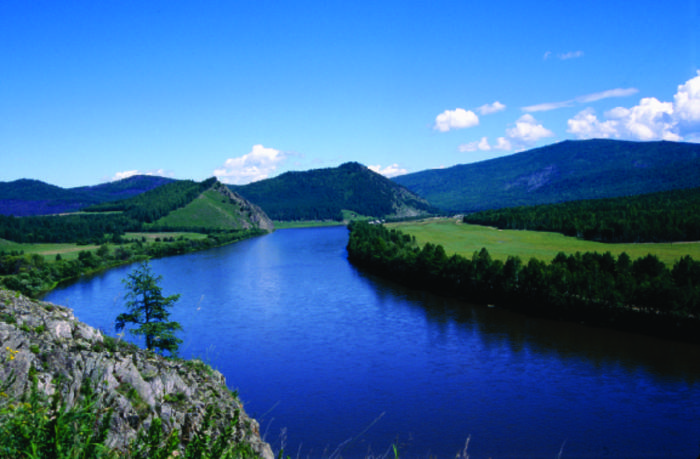 View of the forest-steppe near Lake Baikal today