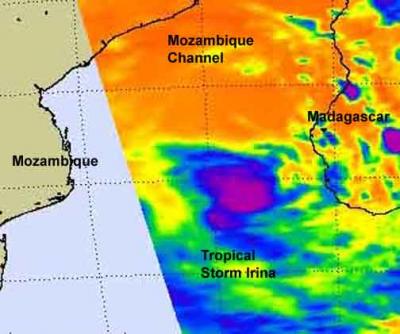 NASA Infrared View of Cyclone Irina Enroute to Mozambique