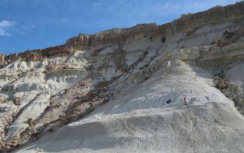 Scientists Dunn and Stromberg Sample at Gran Barranca, Chubut, Argentina