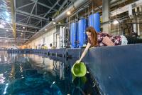 Taking Water Sample at Georgia Aquarium's Ocean Voyager