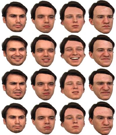 Experimental Face Stimuli -- 4 Identities x 4 Expressions