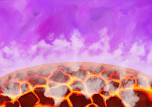 Artist’s impression of the molten surface of a young planet