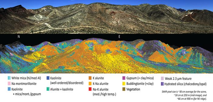 Mineral map of Cuprite, Nevada