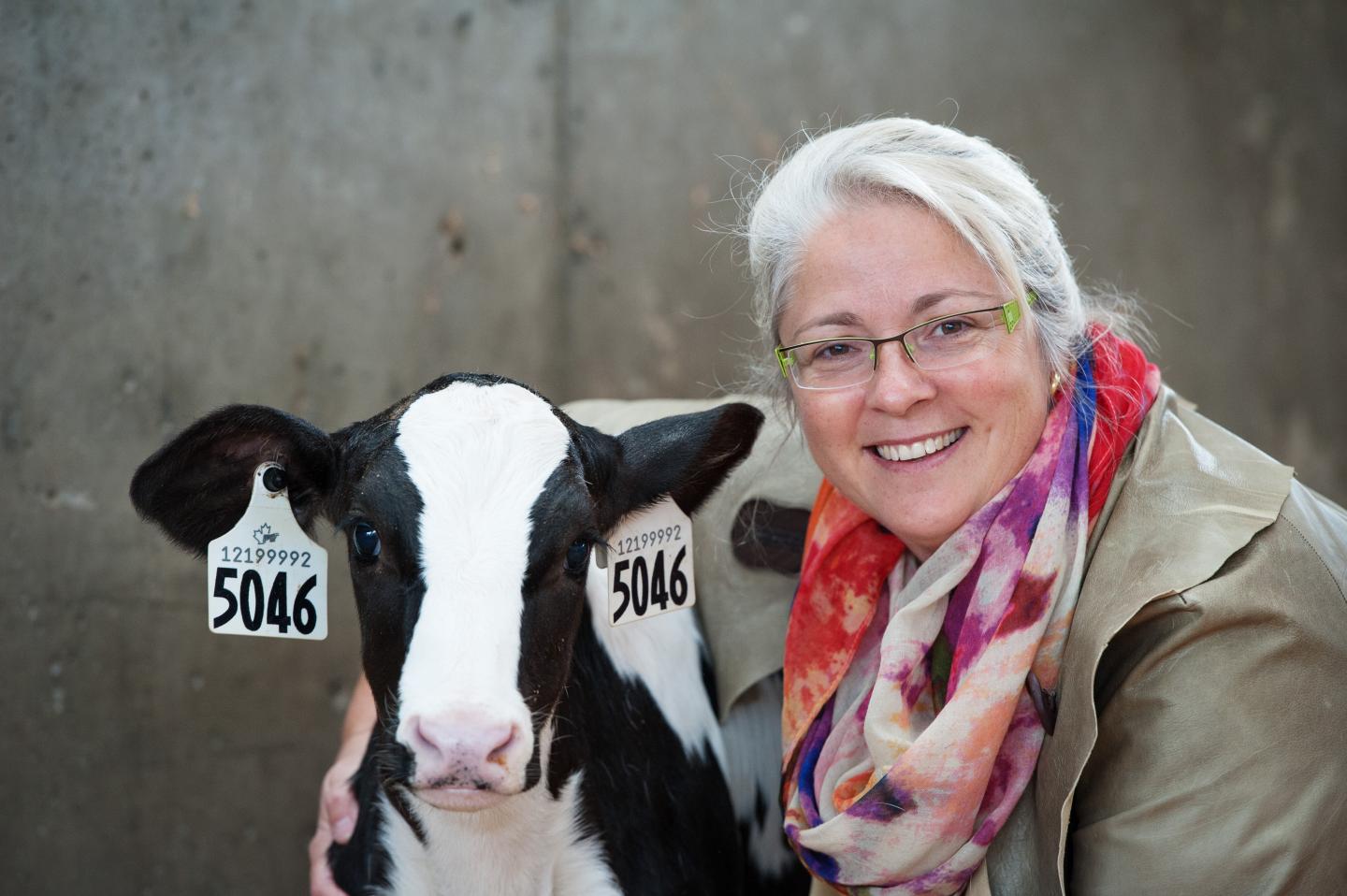 Marina von Keyserlingk with Calf