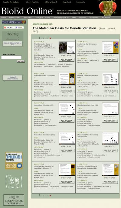 Biology Web Sites Tapped for Prestigious Science Prize (4 of 6)