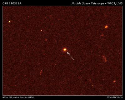 Hubble Visible-light Image of GRB 110328A's Host Galaxy