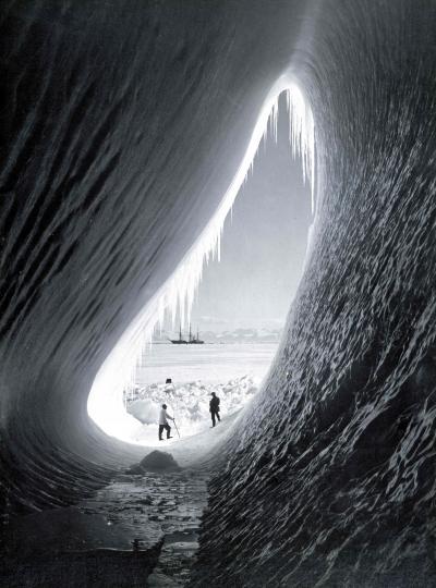 Grotto in a Berg. Terra Nova in Distance.