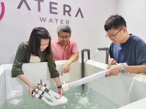 Atera Water team with  with their demonstration water purification plant which was successful in field trials