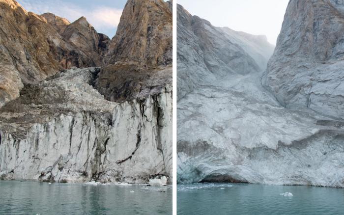 Before and after the landslide