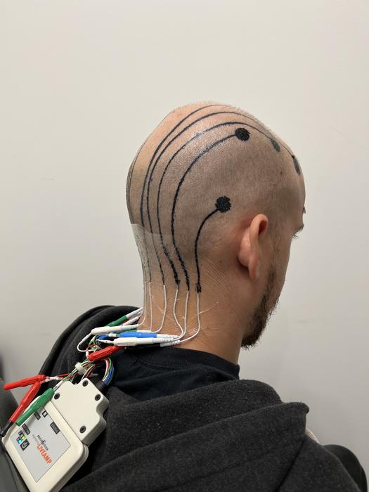 EEG setup with e-tattoo electrodes