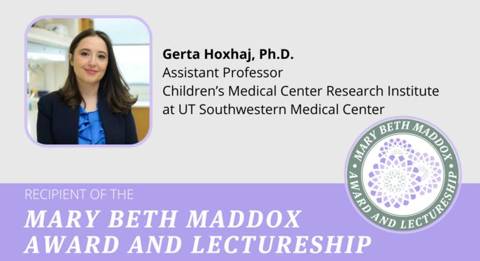 Dr. Gerta Hoxhaj receives the 2025 Mary Beth Maddox Award in Cancer Research