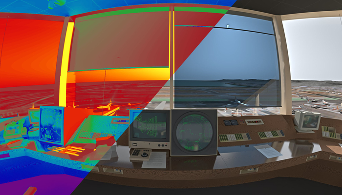 Air traffic control tower simulation by Greg Ward, with Charles Ehrlich