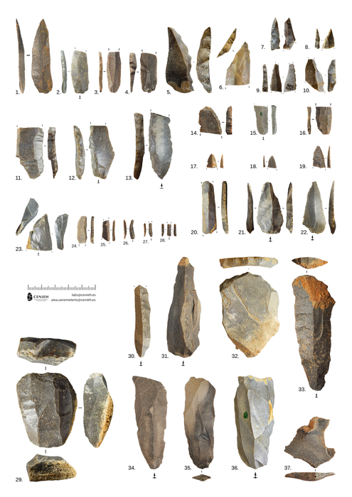 Selected lithic artefacts from the Châtelperronian at Aranbaltza II
