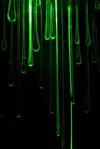 Green Drips Made of Glass and Diamond