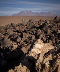 Atacama Desert in Northern Chile  collecting gypsumsamples