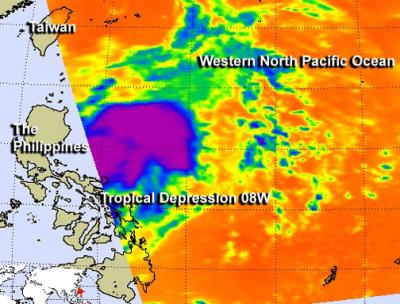 NASA Sees Newborn Tropical Depression 08W in Infrared