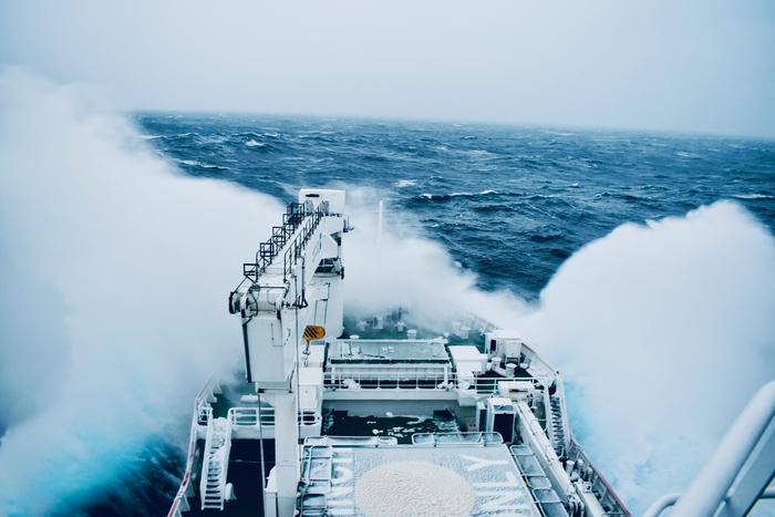 Antarctic waves viewed from the SA Agulhas II in 2017 in the Southern Ocean.