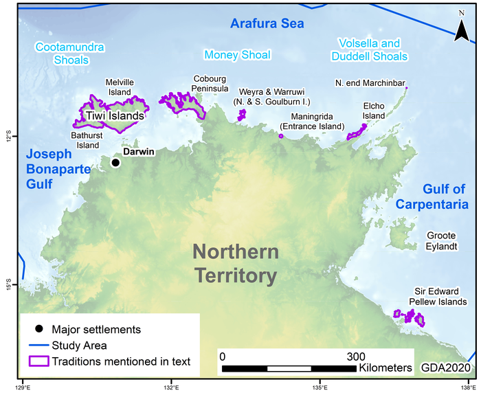 Locations of sea-level change sites in the Northern Territory