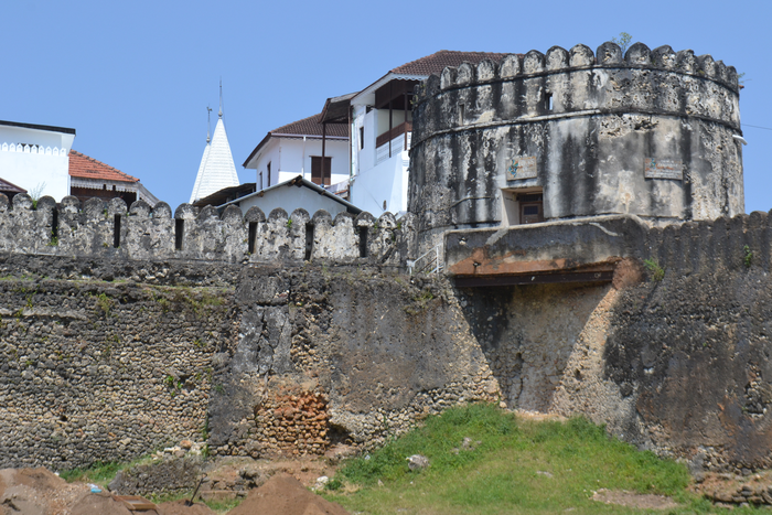 The southwestern tower of Zanzibar Fort, in which many of the ship graffiti are located. (Credit: Alessandro Ghidoni)