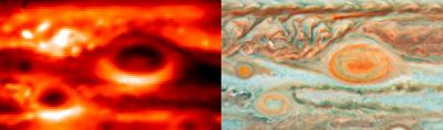 Jupiter’s Storms: Temperatures and Cloud Colours