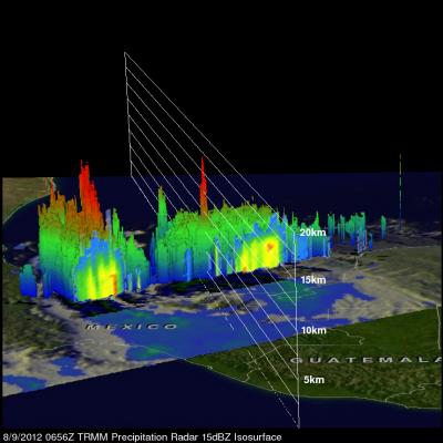 A 3-D Look at Tropical Storm Ernesto Near Mexico