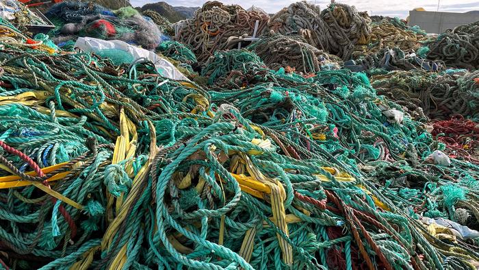 Mountains of lost or abandoned fishing ropes