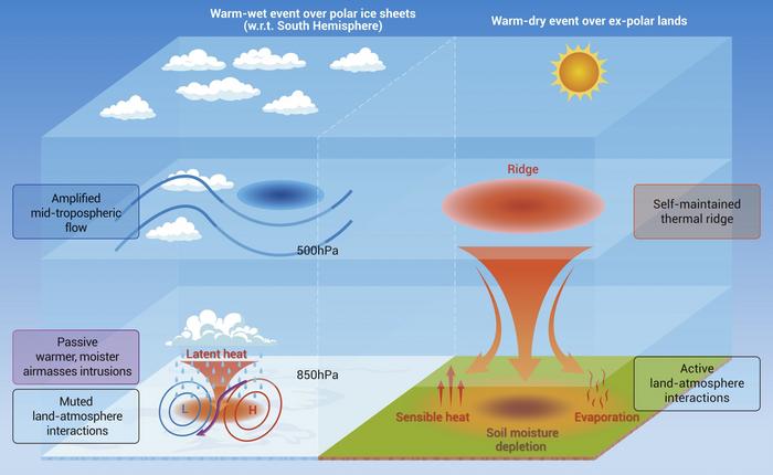 Diagrams for Compound Extremes Over Polar Ice Sheets and Ex-Polar Lands