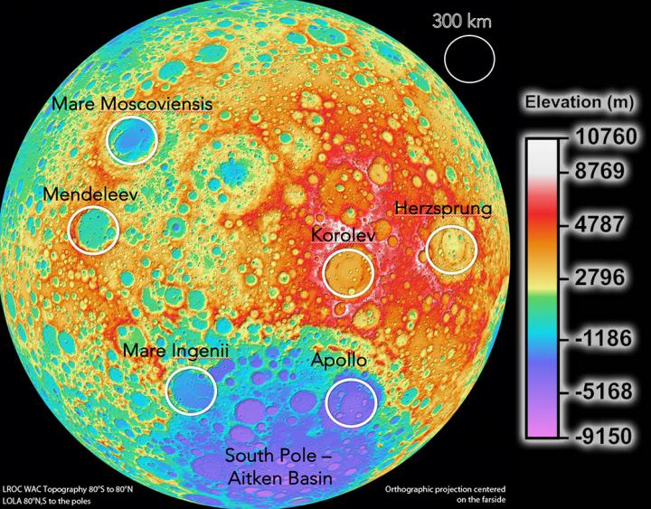 Potential sites for Moon-based cosmology telescopes