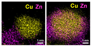 Scanning transmission electron microscopy images showing induced activation