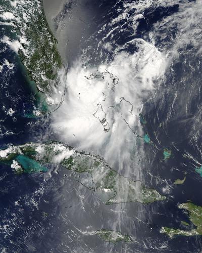 NASA MODIS Visible Image of Tropical Depression Emily
