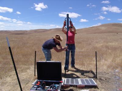 Rebecca Harrington and Peter Duffner Install a Seismic Station near Cholame, Calif.